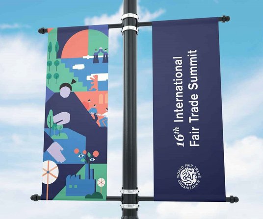 International Fair Trade Summit 2022 Laterne mit Banner