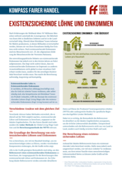 Coverbild des Factsheets "Existenzsichernde Einkommen und Löhne"