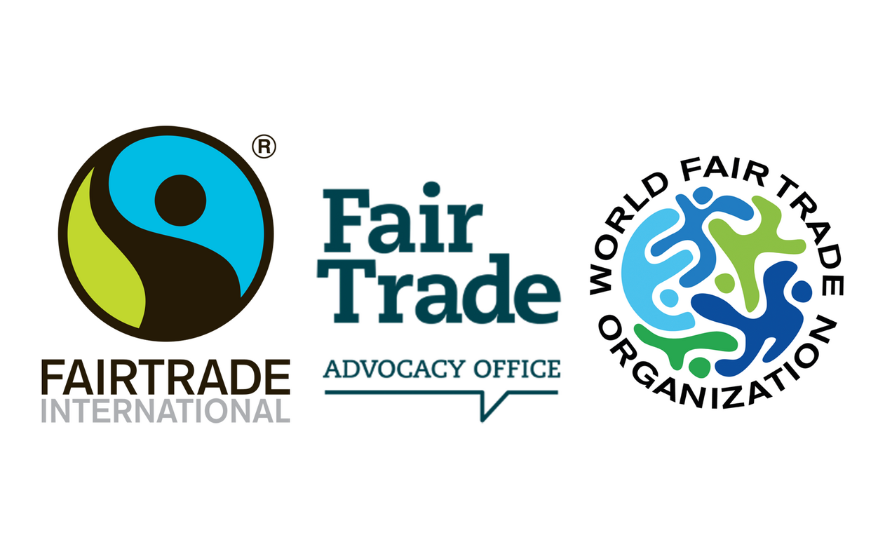 Logos der Internationalen Akteure des Fairen Handels: FI, FTAO und WFTO